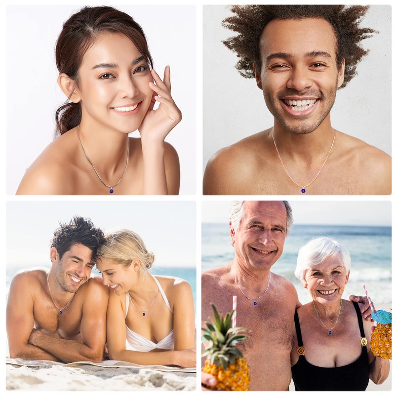 MIZZE Made for Luck تعويذة حماية العين الزرقاء من الزجاج على قلادة سلسلة صندوق فضية بطول 20 بوصة للرجال والنساء - مجوهرات العين الشريرة من الفضة الإسترلينية 925 - Image 4