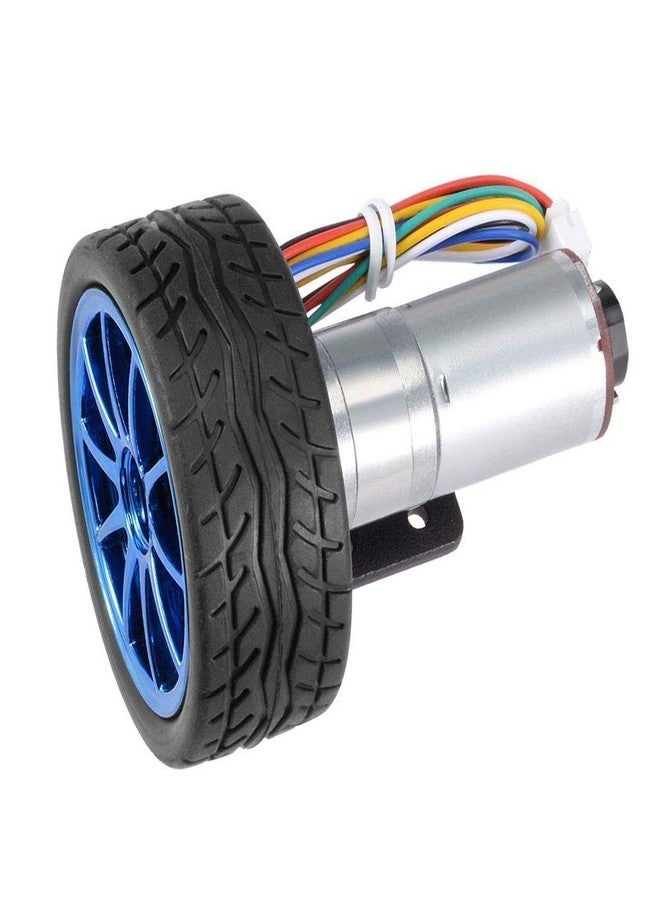 REES52 DC 12V DIY Encoder Gear Motor 65mm Magnetic Gear Box with Motor Bracket Engine Wheel Kit Micro Reducer Motor Full Metal Gear Box, 333RPM Suitable for Smart Car Robot Model DIY - Image 2