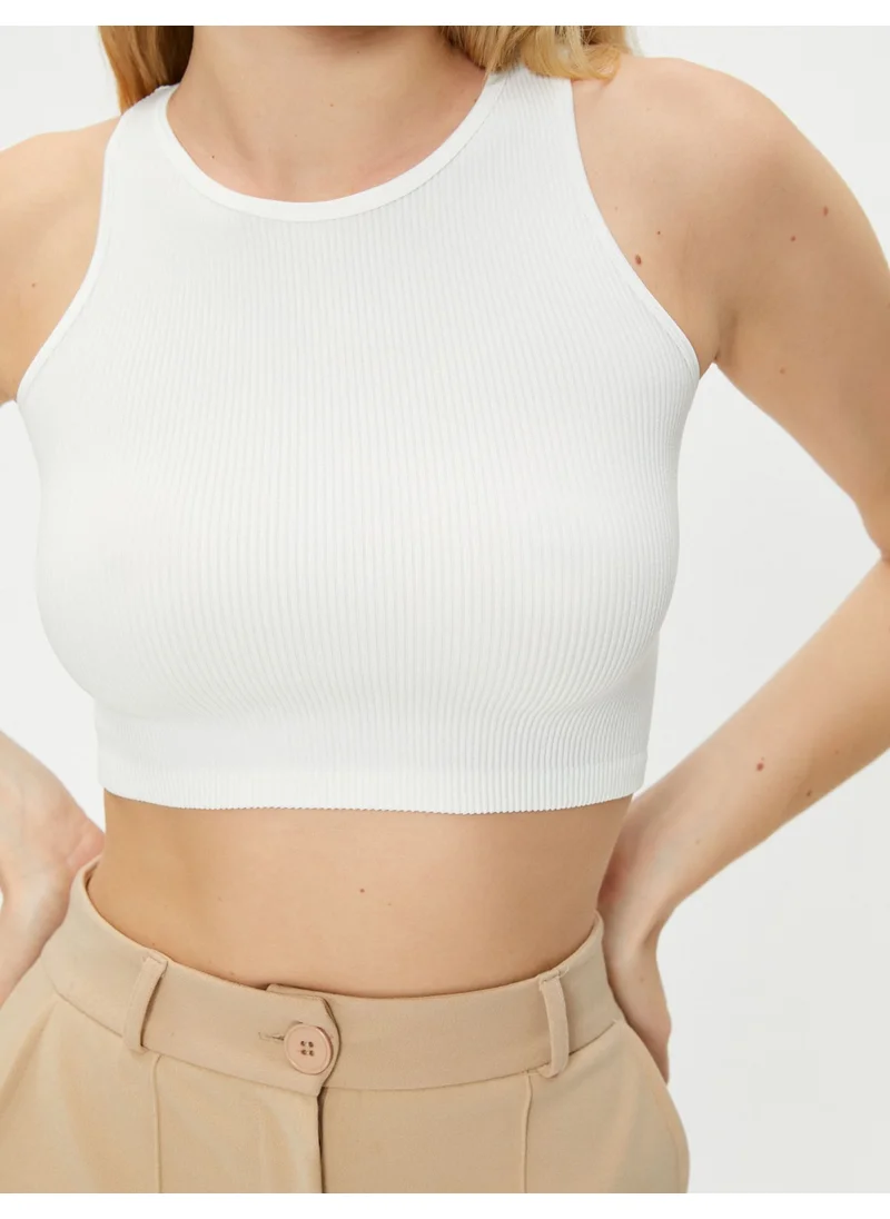 KOTON Koton Basic Crop Undershirt Round Neck Ribbed