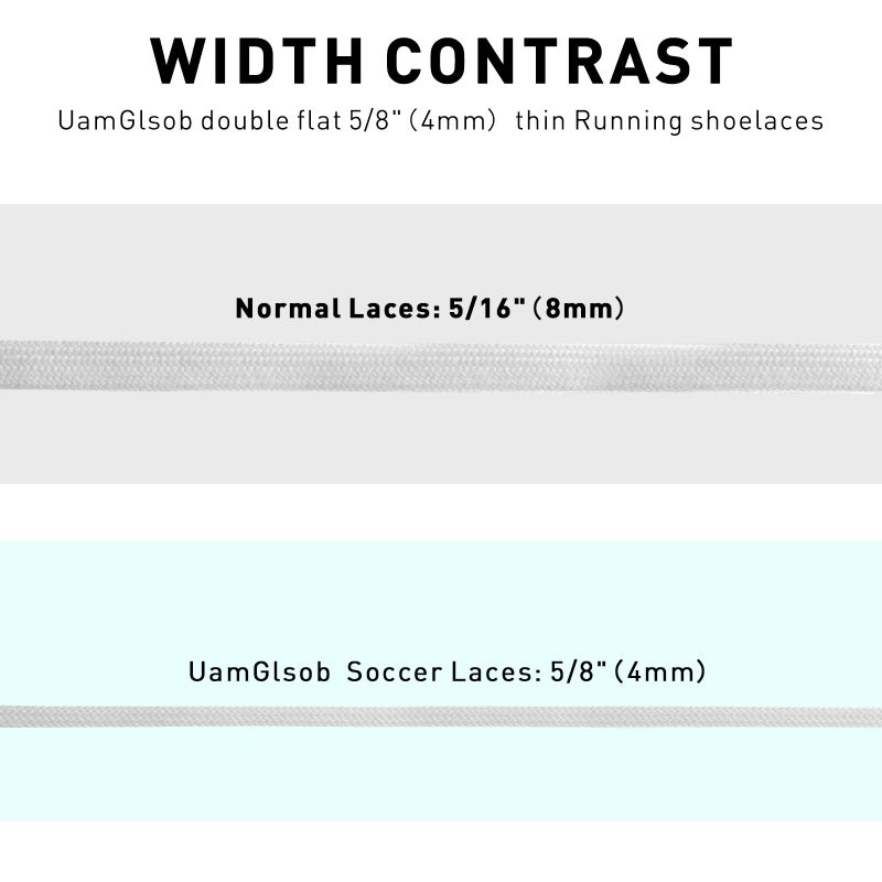 UamGlsob أحبال حذاء كرة القدم UamGlsob 5/32''(4mm) لنعل أحذية نايك ميركوريال، أحبال رفيعة مسطحة بديلة لأحذية كرة القدم (أسود، 54"/140 سم) - Image 3