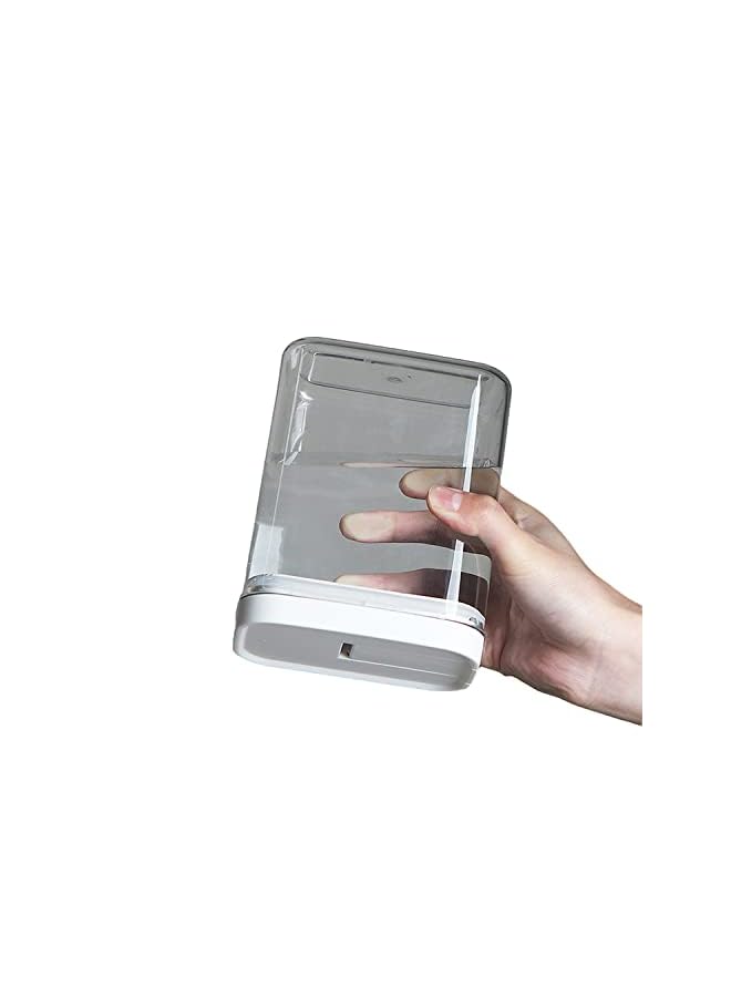 Jorunb 6 قطع جرة بلاستيكية محكمة الإغلاق بأغطية بيضاء عصرية، مجموعة حاويات تخزين الطعام الشفافة، جرار سباغيتي كبيرة لتنظيم المطبخ للطحين، الحلوى، الطعام الجاف (27 أونصة / 800 مل - 6 عبوات) - Image 5