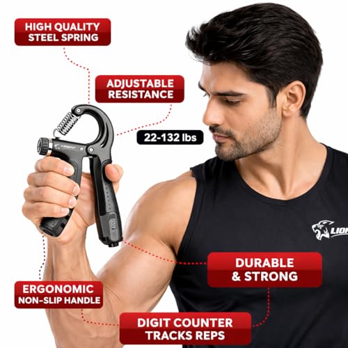 SUREFIT Adjustable Hand Grip Strengthener with Finger Exerciser Combo, Forearm, Wrist & Grip Trainer for Home Gym Workout Equipment for Men & Women (Counter Adjustable- 5-60 Kg) - Image 3