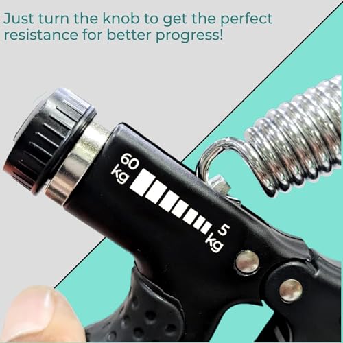 SUREFIT Adjustable Hand Grip Strengthener with Finger Exerciser Combo, Forearm, Wrist & Grip Trainer for Home Gym Workout Equipment for Men & Women (Counter Adjustable- 5-60 Kg) - Image 5