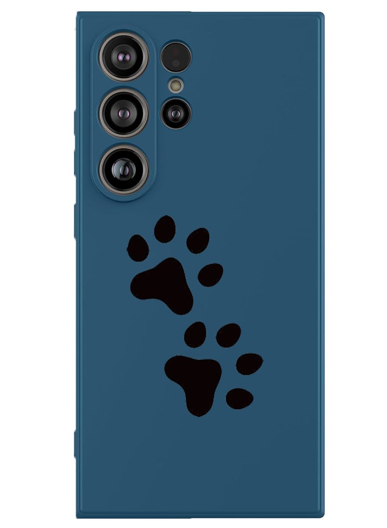 Theodor Protective Slim Fit Case Liquid Silicone Cover with Full Body Protection Anti-Scratch Shockproof Case For Samsung Galaxy S25 Ultra (Blue) - Paw  - Image 1