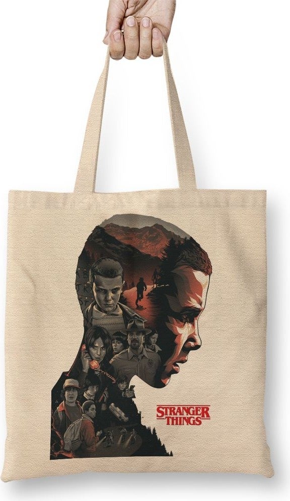 Baskı Dükkanı Print Shop Stranger Things Tote Bag Long Handle 