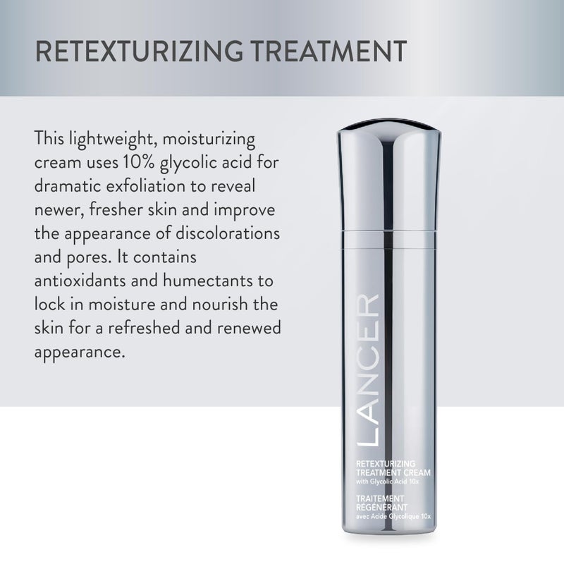 Lancer Skincare Retexturizing Treatment, Daily Moisturizing Cream with 10% Glycolic Acid, 1.7 Fl Oz - Image 2