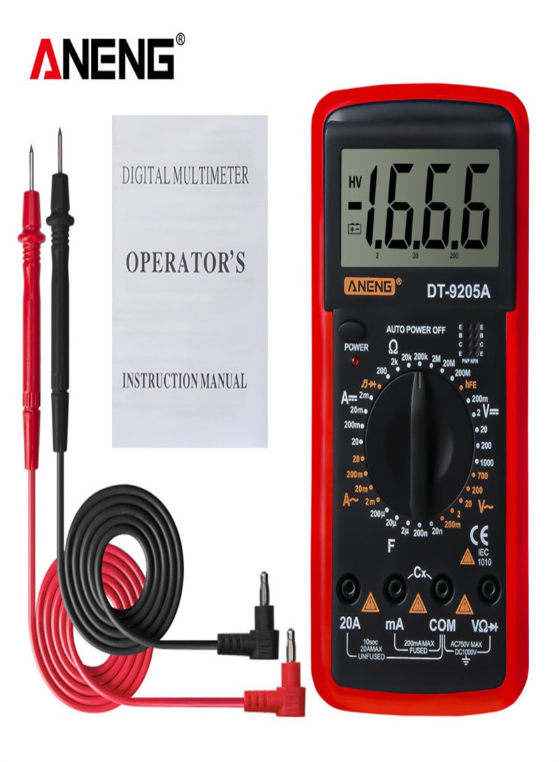 ANENG DT-9205A High-Precision Multimeter, Electrical Testing DC Voltage and Current Meter, Multifunctional Digital Display Meter for Repair - Image 3