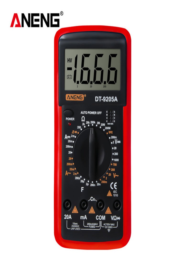 ANENG DT-9205A High-Precision Multimeter, Electrical Testing DC Voltage and Current Meter, Multifunctional Digital Display Meter for Repair - Image 1