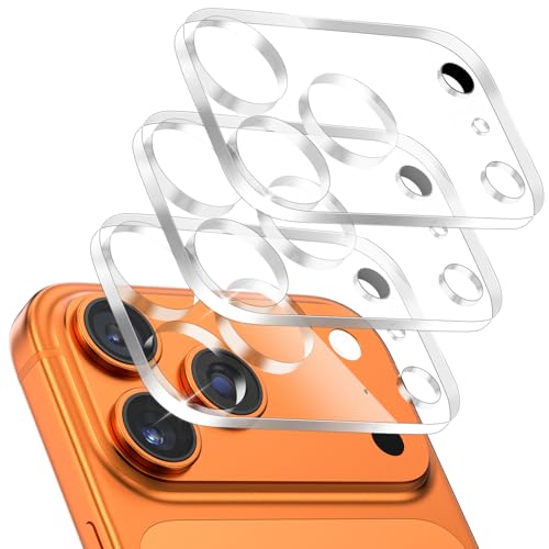 imluckies 3 Pack for iPhone 17 Pro 6.3" Camera Lens Protector, HD Clear Tempered Glass Camera Accessories, 9H Hardness Anti-Scratch Screen Cover, Case Friendly[Not Affect Night Shots] - Image 1