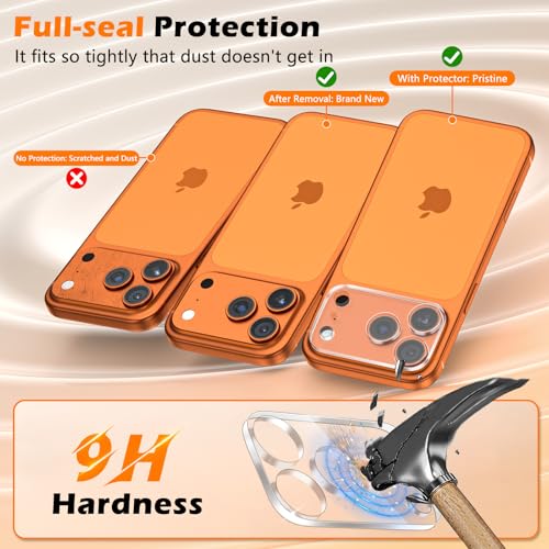 imluckies 3 Pack for iPhone 17 Pro 6.3" Camera Lens Protector, HD Clear Tempered Glass Camera Accessories, 9H Hardness Anti-Scratch Screen Cover, Case Friendly[Not Affect Night Shots] - Image 3