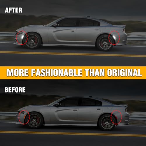 OPP ULITE Side Marker Lights for Dodge Charger LD 2015-2023 Front Rear Bumper, 130pcs Led Chip Smoked Lens Plug & Play White Parking Lamp, 4PCS Front & Rear LED Fender Side Light - Image 3