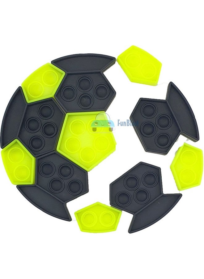 FunBlast Pop It Fidget Toy - Autism Special Needs Silicone Stress Reliever, Squeeze Sensory Toy (Neon & Black) - Image 2