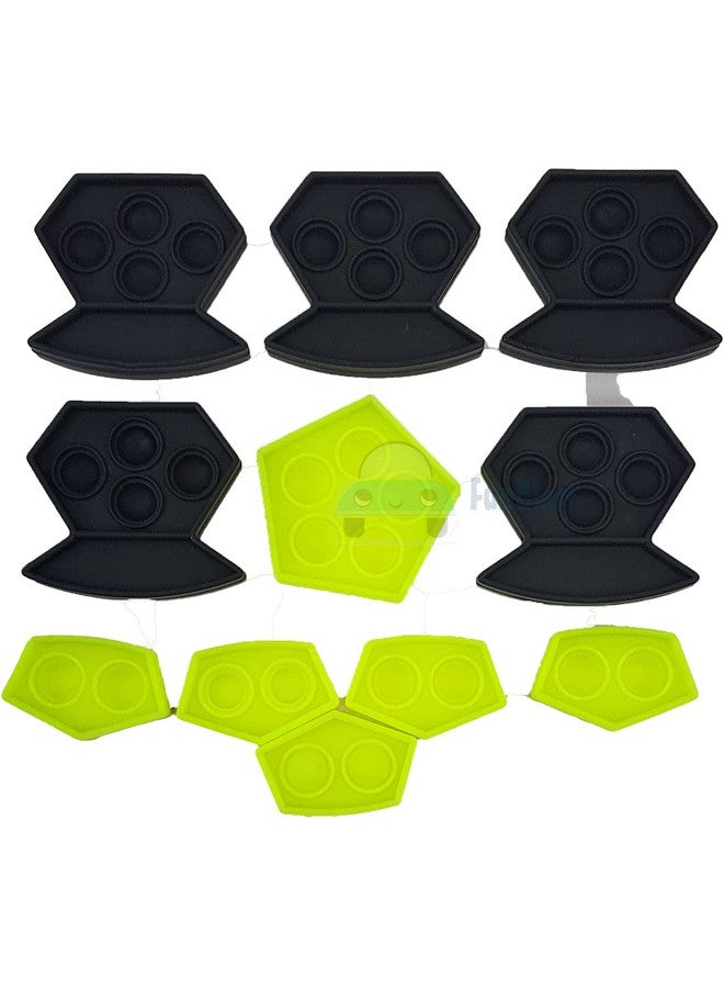 FunBlast Pop It Fidget Toy - Autism Special Needs Silicone Stress Reliever, Squeeze Sensory Toy (Neon & Black) - Image 4