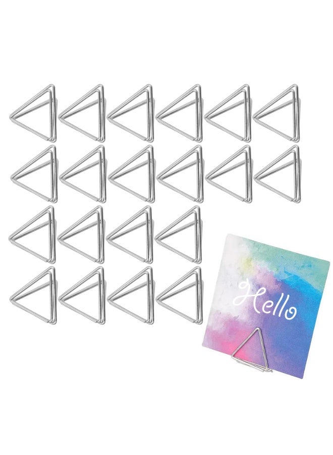 20pcs Metal Triangle Place Card Holders Photo Clip Stands Wedding Table Number Name Sign Stand for Wedding Birthday Party Home - Image 1