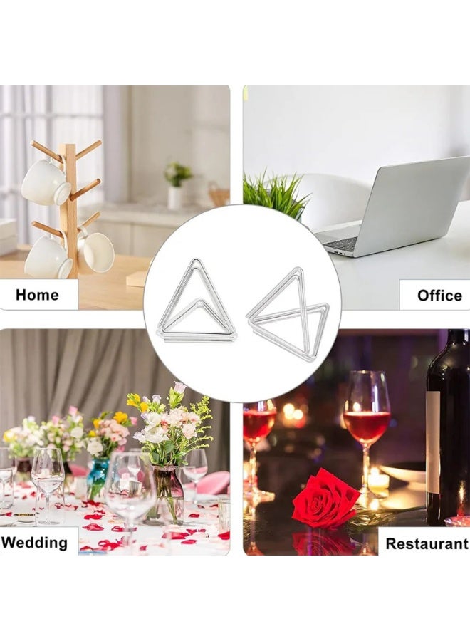20pcs Metal Triangle Place Card Holders Photo Clip Stands Wedding Table Number Name Sign Stand for Wedding Birthday Party Home - Image 3