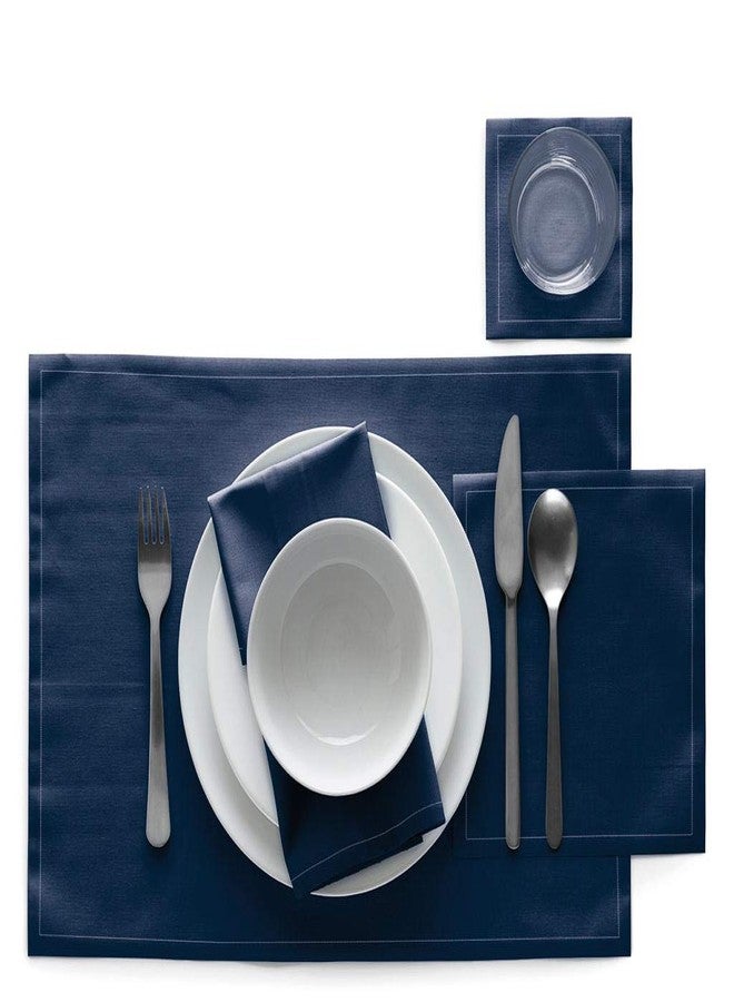 MY DRAP Cotton Luncheon Napkins, Washable and Reusable (25 Napkins, Petrol Blue) - Image 2