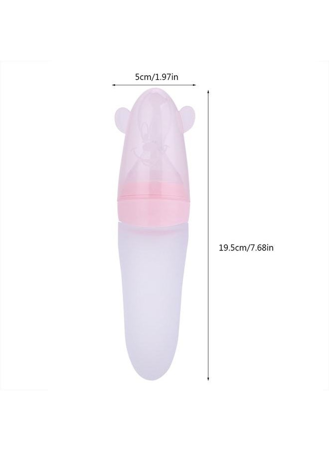 NIBEMINENT Baby Infant Newborn Toddler Silicone Feeding Bottle Spoon Rice Paste Food Training Tool (Pink)  - Image 4