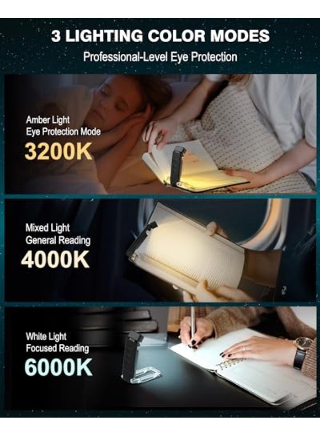 NIBEMINENT Reading Light with 5 Magnetic Bookmarks, Book Lights for Reading in Bed, Rechargeable Reading Lamp with 2 Timing Modes, 3 Color Modes & 5 Brightness Dimmable, for Kids, Nighttime Readers(Black) - Image 2