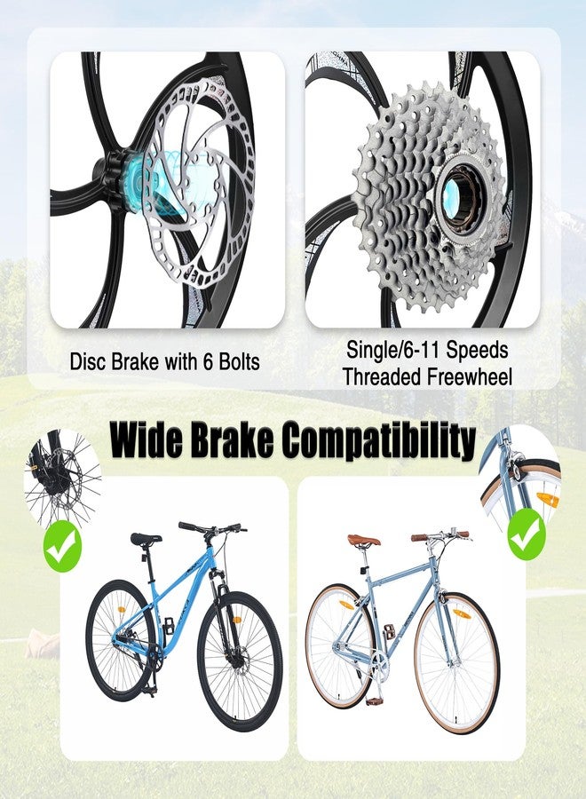 ZUKKA Bike Wheel Set 20 Inch Magnesium Alloy One-Piece Bike Wheels 5 Spokes Rim with Disc Brake & Freewheel Hub for Single Speed or 6-11 Freewheel Quick Release Axles,for Mountain/Folding/Kids Bikes - Image 5