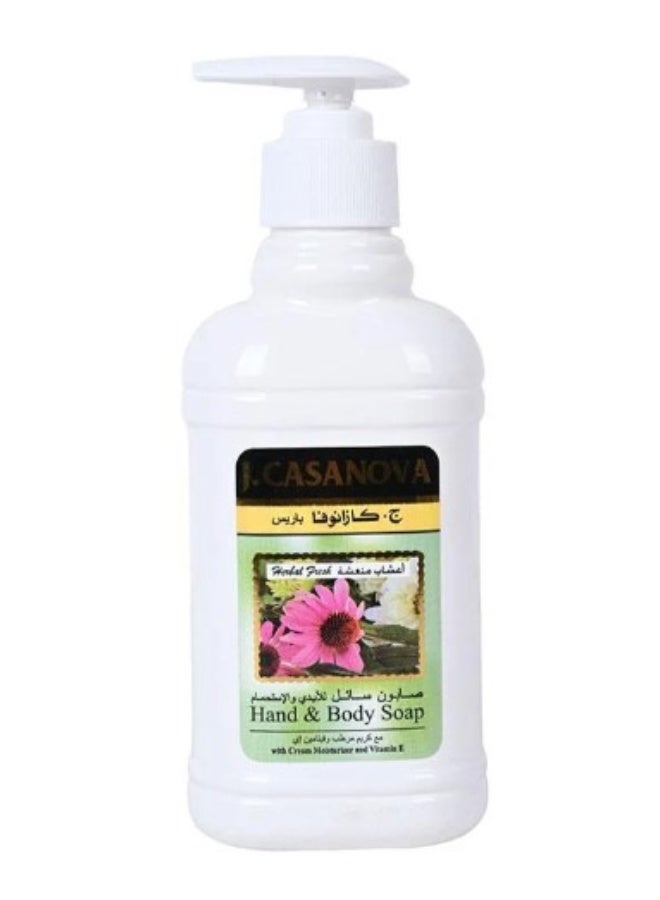Casanova Liquid Hand & Bath Soap with Refreshing Herbal Scent - 250 ml