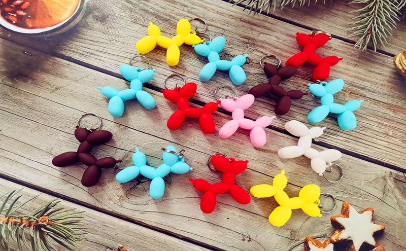 Roaqua 20 packs Mini Balloon Dog Puppy keychain Party favors Birthday Gifts Backpack Decorations - Image 3