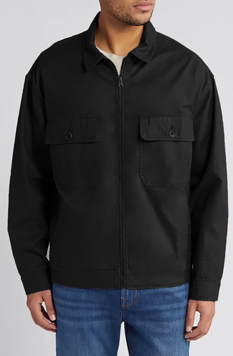 Men's Casual Zip-Up Jacket with Lapel Collar, Spring Autumn Outerwear - Image 1
