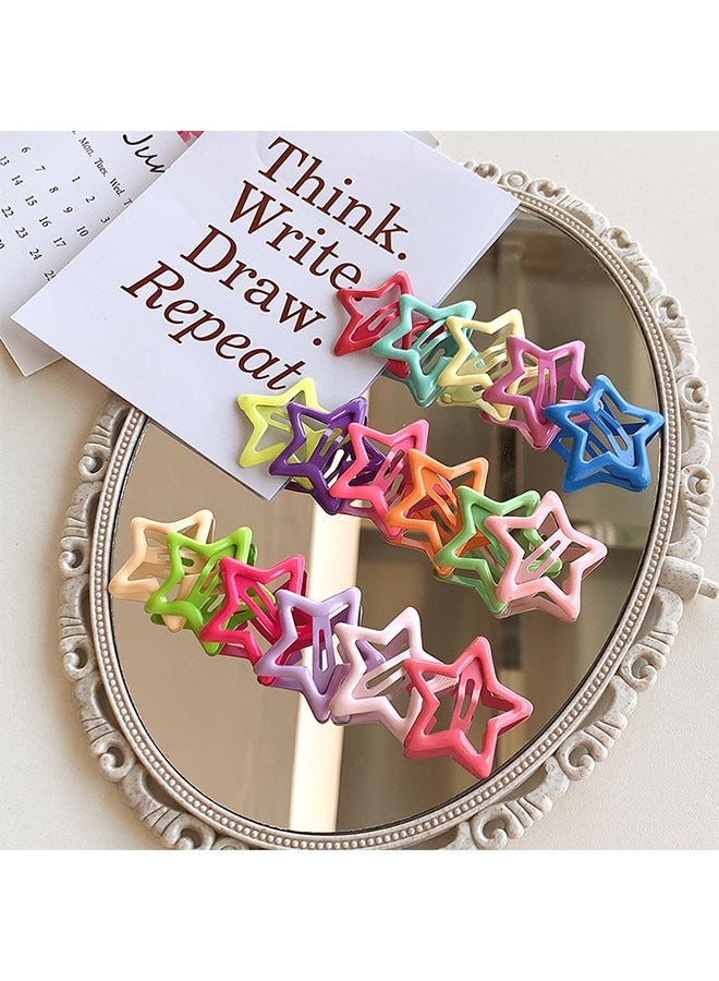 DAREU 23‑Piece Star Hair Clips Set – Colorful Non‑Slip Metal Snap Barrettes for Girls & Women, Star‑Shaped Hair Accessories for Daily Wear & Special Occasions - Image 3