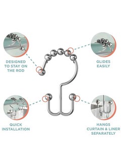 Generic Home & Kitchen› Bathroom› Bathroom Accessories› Shower Curtains, Clips & Liners› Shower Curtain Hanger› Shower Curtain Rings  - Image 2