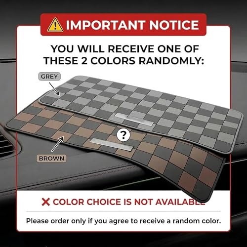 Eliane Car Dashboard Mat Anti-Slip Rubber Pad Universal Non Slip Car Dashboard Sticky Adhesive Mat for Phones Sunglasses Keys, Chess Design (Black/Grey) - Image 2