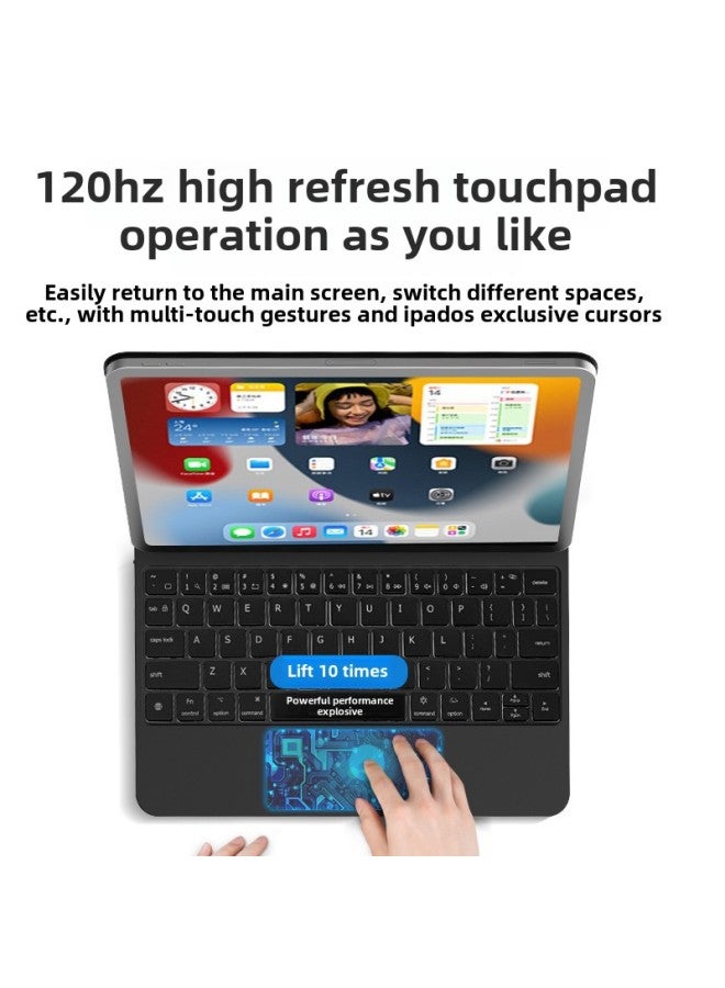 For Apple IPad10 Wonderful Control Keyboard 2024 Pro11 Inch Magnetic Suspension Air4/5 Second Touch 12.9-Color:Black-Product Type:(2022) The Tenth Generation Ipad 10.9 Inch - Image 4