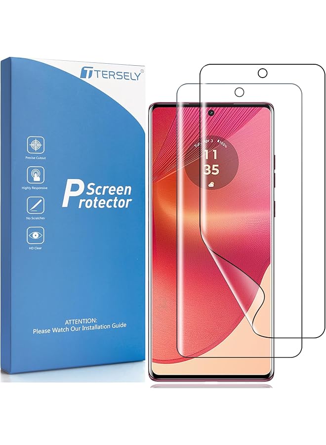 erorex 2 Pack Screen Protector For Motorola Edge 50 Fusion 5G (6.7 Inch), Support Fingerprint Unlock Full Cover Hydrogel Aqua Screen Protector Curved For Motor Edge 50 Fusion 5G  - Image 1