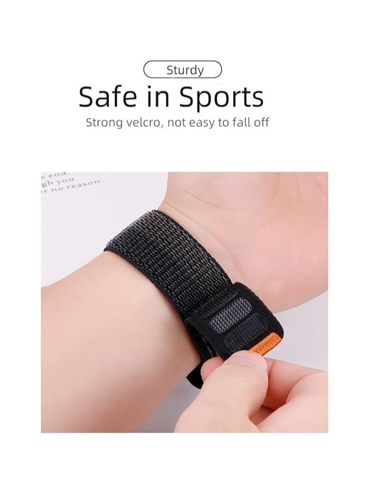 MIGOFAST - Apple Watch Strap 46mm 45mm 44mm 49mm Men  Braided Sport Loop Band for IWatch Series 10 9 8 7 6 5 4 3/SE 2/Ultra 2  Breatheable Nylon Fabric Velcro Strap Black - Image 1