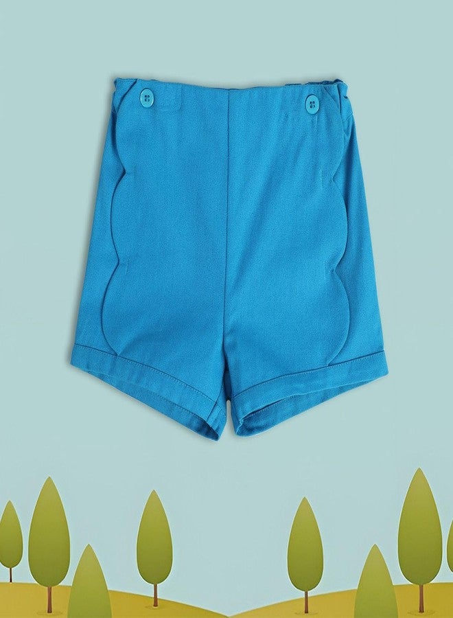 miniklub Baby Woven Cotton Blue Color Short (0-3M) - Image 2