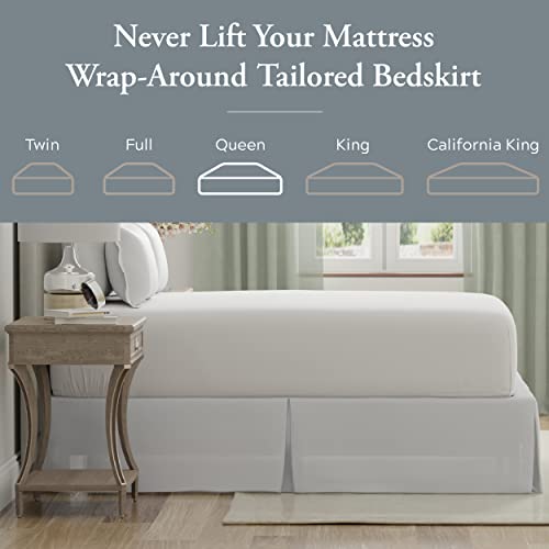 Bed Maker's Bed Maker’s Never Lift Your Mattress Bed Skirt, Designed for Box Spring Beds, Split Corners, 14 Inch Drop Length, Queen, White - Image 2
