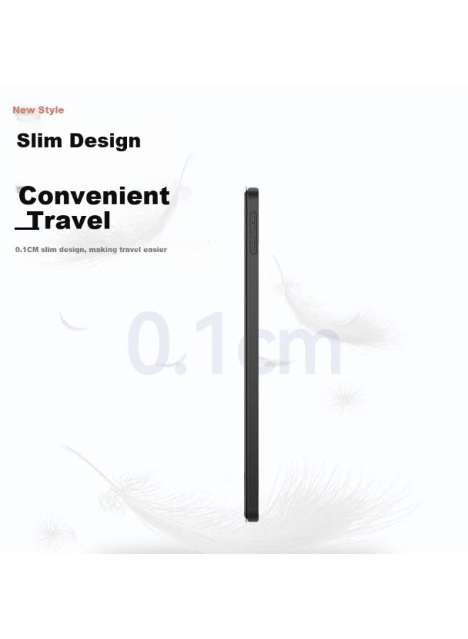 Hboalg Hui Bao Long Ipad 7/8/9 Case, 10.2-inch Ipad Protective Cover, Slim Full Protection Shockproof Tri-fold Stable Support Silicone Soft Case, Black - Image 3
