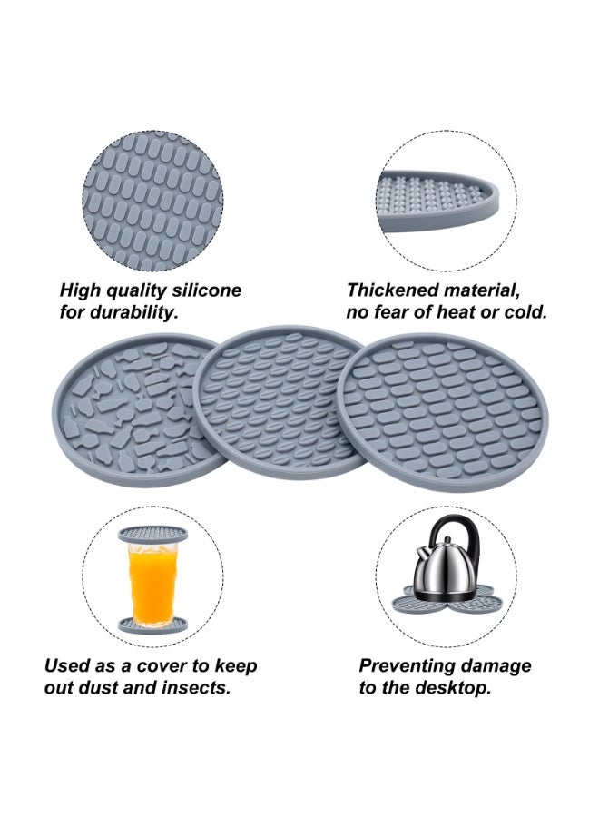 HOMESTAR Set of 6 Silicone Drink Coasters with Holder - Non-Slip Table Protectors for Wood, Marble & Glass Tables, Dishwasher Safe for Easy Cleaning - Image 5