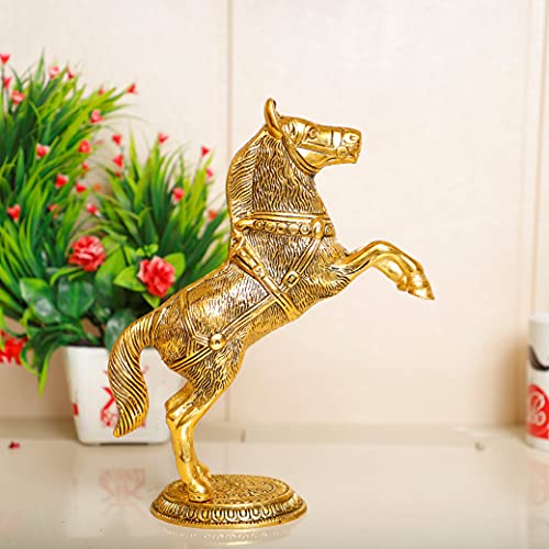 KridayKraft Golden Oxidized Jumping Horse Statue Showpiece for Vastu, Wealth & Decorative for Home,Office,Living Room Gift for Friends,Wedding,Relatives, 15 cm , 8 cm - Image 5