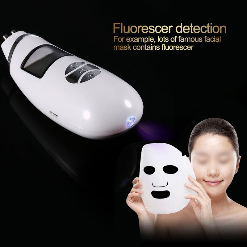 woobles Skin Moisture Monitor Digital Oil Analyzer Tester Pen with LCD Display for Home, Traveling, Beauty Salon (White) - Image 5