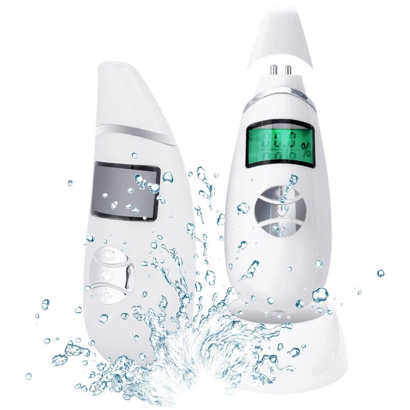 woobles Skin Moisture Monitor Digital Oil Analyzer Tester Pen with LCD Display for Home, Traveling, Beauty Salon (White) - Image 3