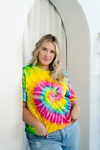 Colortone 100% Cotton Pigment Tie Dye T-Shirt for Women and Men, Large, Saturn - Image 4