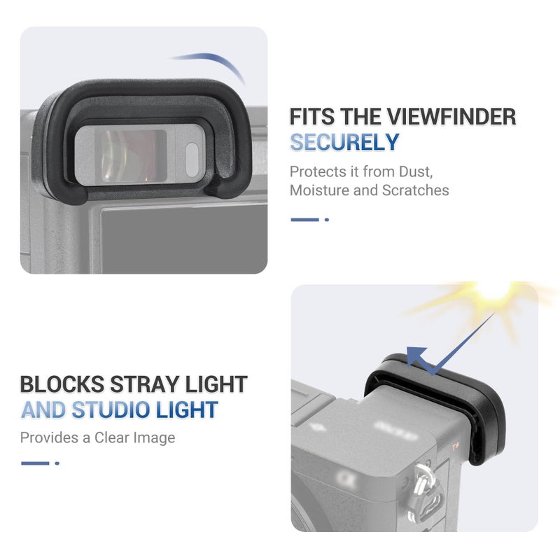 JJC A6700 Eyecup,FDA-EP20 Eyecup,2 Pack Soft Silicone Camera Viewfinder Eyepiece Eye Cup for Sony A6700,Replace Sony FDA-EP20 Eyecup - Image 2