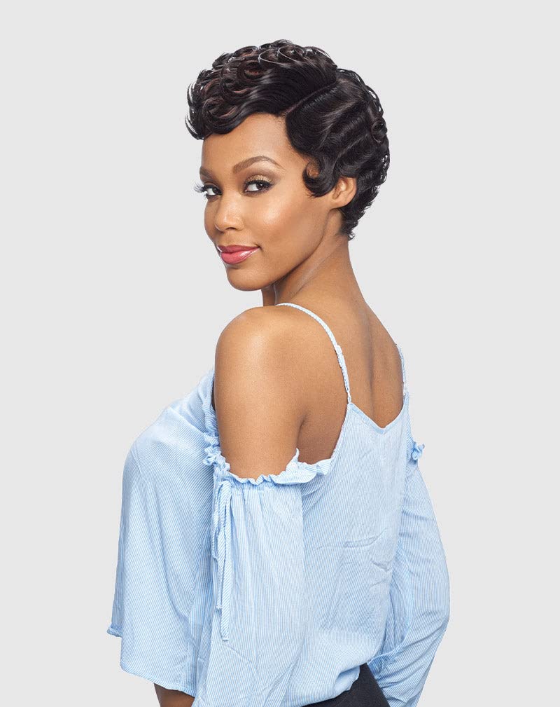 VANESSA Party Lace 6 inch Deep Reverse J-part Short Length Wavy Style Heat Wave Synthetic Fashion Wig - DRJ JESLI (44) - Image 2