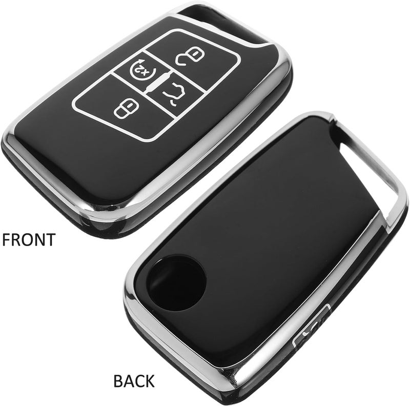 ABOOFAN Car Key Fob Cover 5-Button Black TPU Key Protector Case with Full Protection for Men and Women - Image 3
