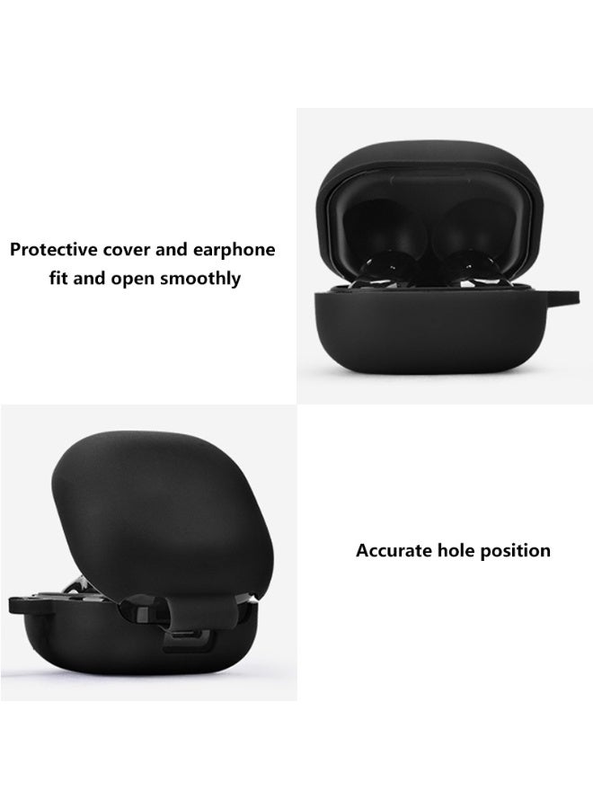 Wechdo Soft Silicone Case for Samsung Galaxy Buds 4/4 pro, Full Body Shockproof Protective Cover with Carabiner Anti-Scratch Dustproof Case for Samsung Galaxy Buds 4-Black - Image 5