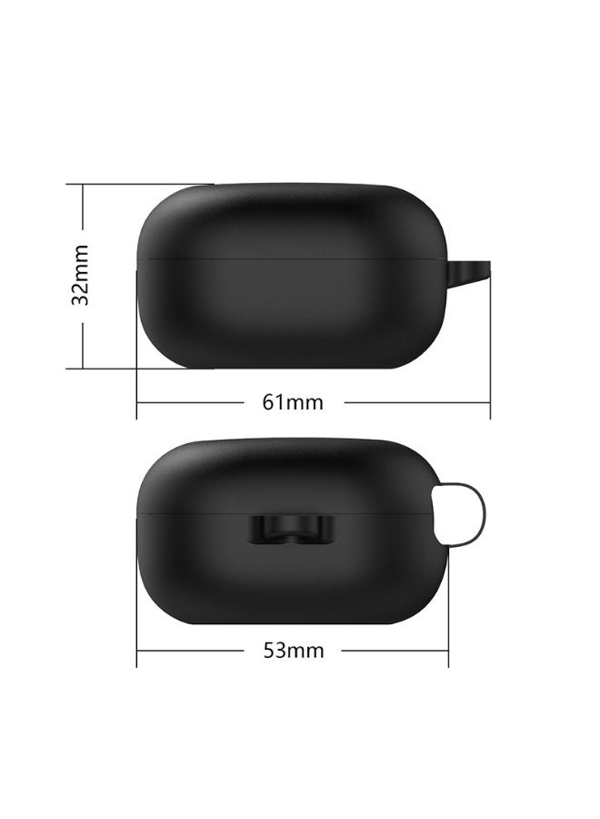 Wechdo Soft Silicone Case for Samsung Galaxy Buds 4/4 pro, Full Body Shockproof Protective Cover with Carabiner Anti-Scratch Dustproof Case for Samsung Galaxy Buds 4-Black - Image 2