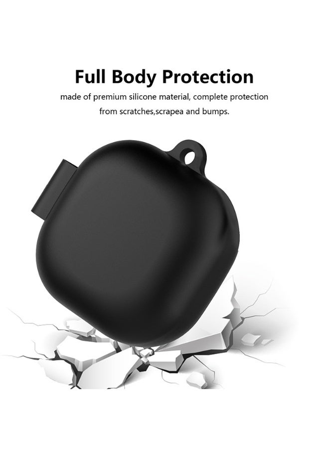 Wechdo Soft Silicone Case for Samsung Galaxy Buds 4/4 pro, Full Body Shockproof Protective Cover with Carabiner Anti-Scratch Dustproof Case for Samsung Galaxy Buds 4-Black - Image 4