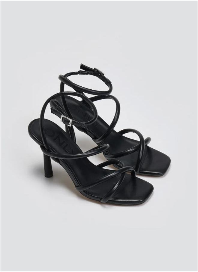 ONLY Onlamina-1 Pu Ankle Strap Heeled Sandals  - Image 2