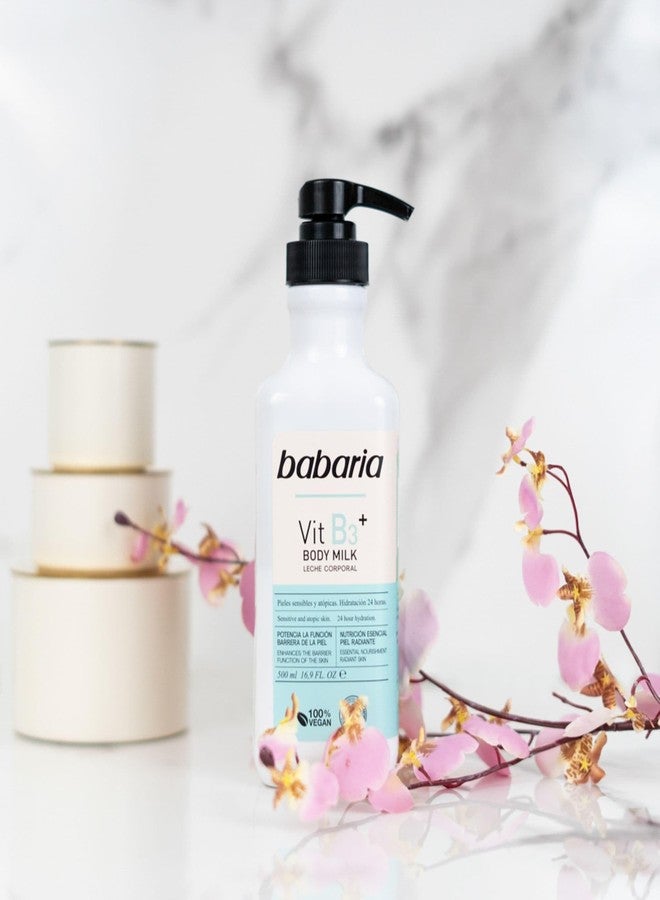 Babaria Vitamin B3 Body Milk - Nourishing Body Lotion for Women and Men - Enhances Skin Barrier - Moisturizing Body Cream for Sensitive Skin - 16.9 oz - Image 5