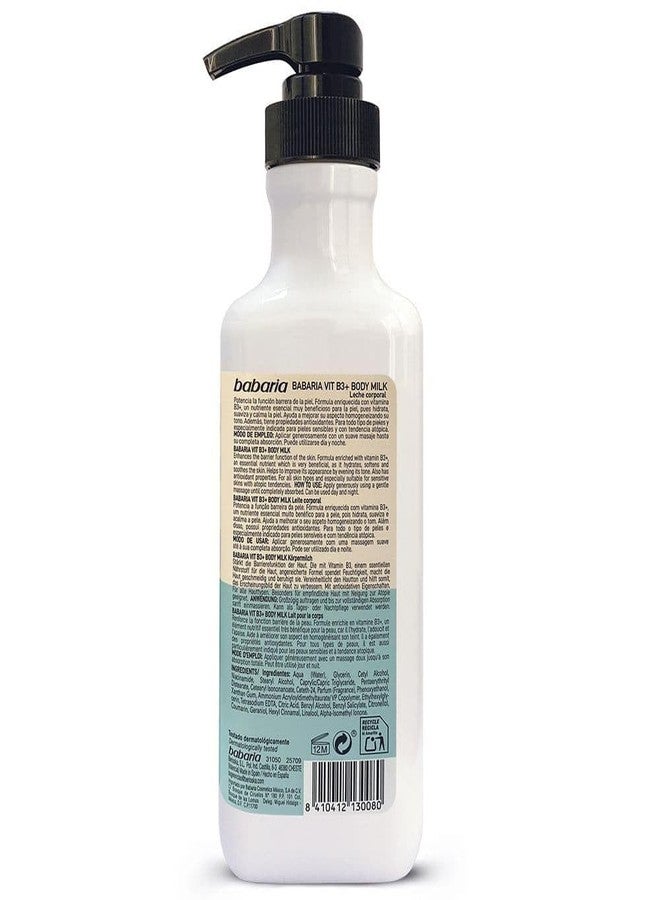 Babaria Vitamin B3 Body Milk - Nourishing Body Lotion for Women and Men - Enhances Skin Barrier - Moisturizing Body Cream for Sensitive Skin - 16.9 oz - Image 3