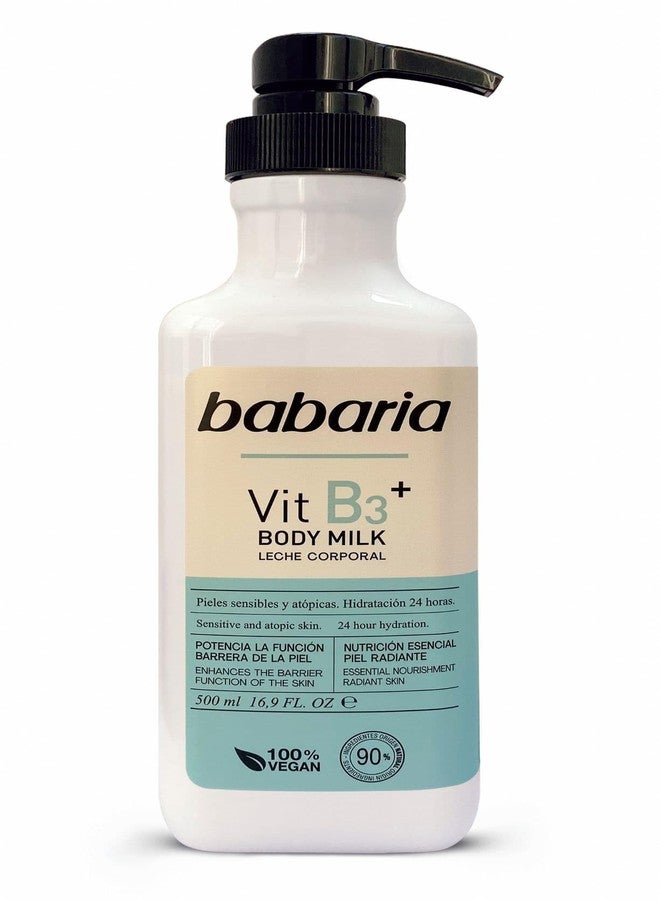 Babaria Vitamin B3 Body Milk - Nourishing Body Lotion for Women and Men - Enhances Skin Barrier - Moisturizing Body Cream for Sensitive Skin - 16.9 oz - Image 1